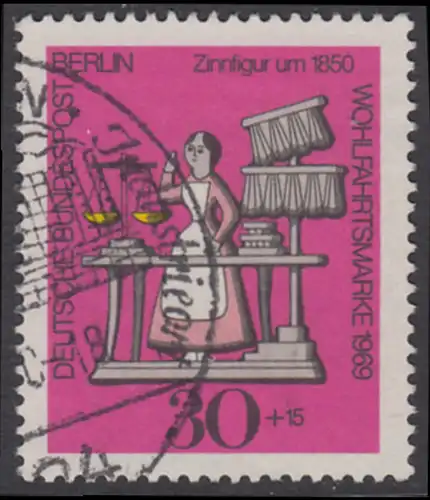 BERLIN 1969 Michel-Nummer 350 gestempelt EINZELMARKE (g)