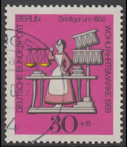 BERLIN 1969 Michel-Nummer 350 gestempelt EINZELMARKE (d)