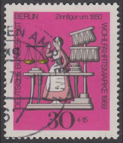 BERLIN 1969 Michel-Nummer 350 gestempelt EINZELMARKE (a)
