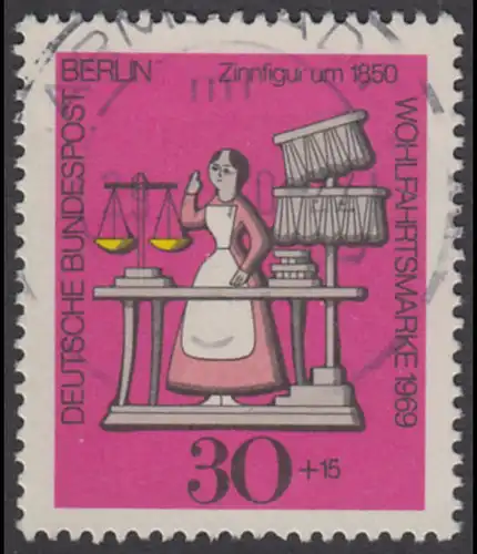 BERLIN 1969 Michel-Nummer 350 gestempelt EINZELMARKE (f)