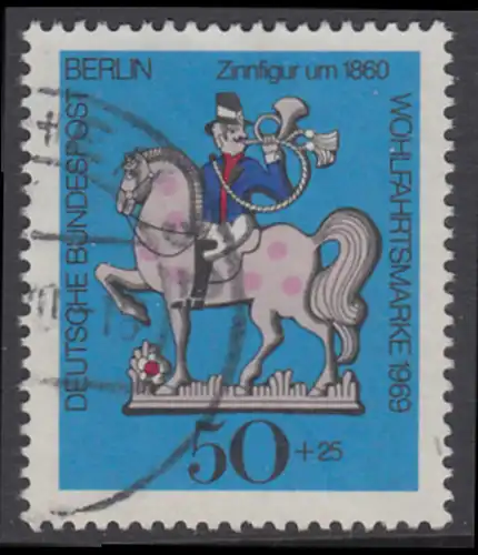 BERLIN 1969 Michel-Nummer 351 gestempelt EINZELMARKE (r)