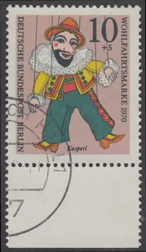 BERLIN 1970 Michel-Nummer 373 gestempelt EINZELMARKE RAND unten (a)