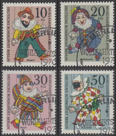 BERLIN 1970 Michel-Nummer 373-376 gestempelt SATZ(4) EINZELMARKEN (a)
