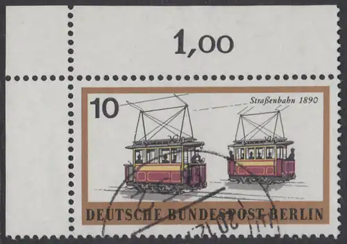 BERLIN 1971 Michel-Nummer 380 gestempelt EINZELMARKE ECKRAND oben links (a)