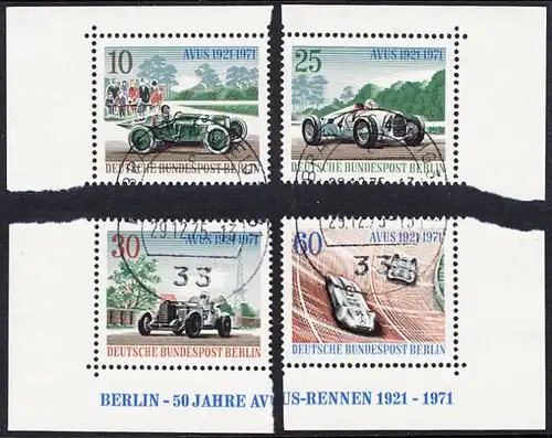BERLIN 1971 Michel-Nummer 397-400 gestempelt SATZ(4) EINZELMARKEN (b)