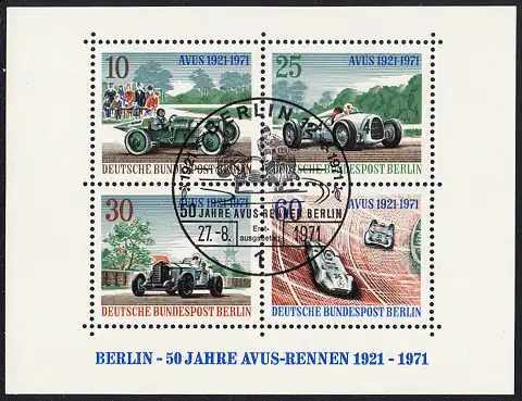 BERLIN 1971 Michel-Nummer 400 gestempelt BOGEN (o)