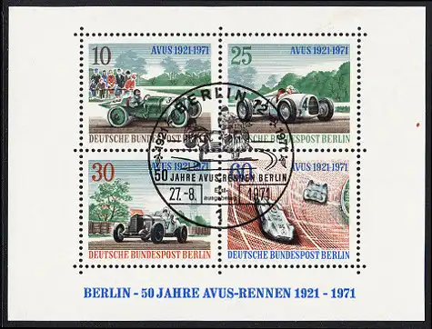BERLIN 1971 Michel-Nummer 400 gestempelt BOGEN (q)
