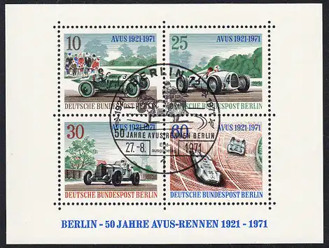 BERLIN 1971 Michel-Nummer 400 gestempelt BOGEN (n)