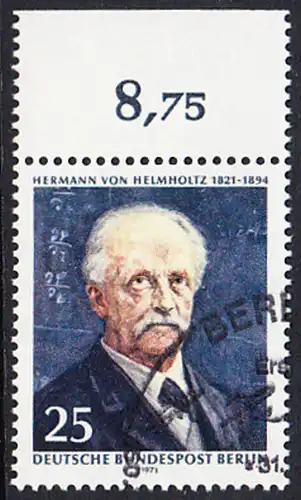 BERLIN 1971 Michel-Nummer 401 gestempelt EINZELMARKE RAND oben (c)