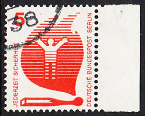 BERLIN 1971 Michel-Nummer 402 gestempelt EINZELMARKE RAND rechts