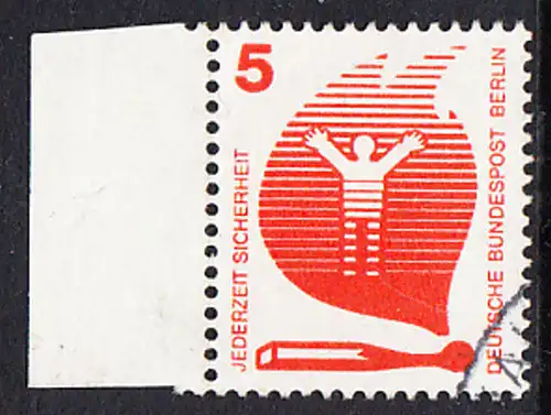 BERLIN 1971 Michel-Nummer 402 gestempelt EINZELMARKE RAND links (b)