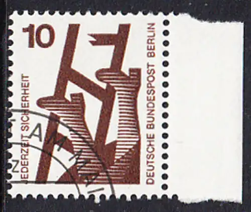 BERLIN 1971 Michel-Nummer 403 gestempelt EINZELMARKE RAND rechts (a)