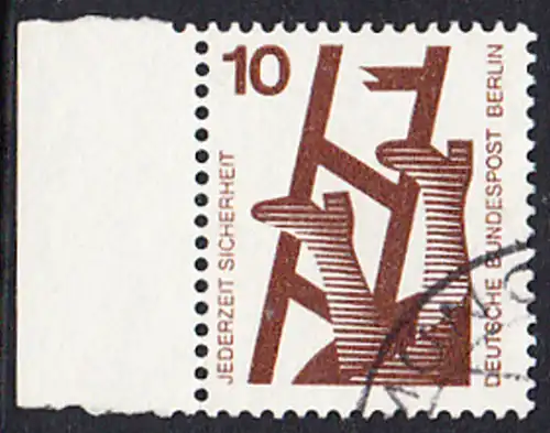 BERLIN 1971 Michel-Nummer 403 gestempelt EINZELMARKE RAND links (b)