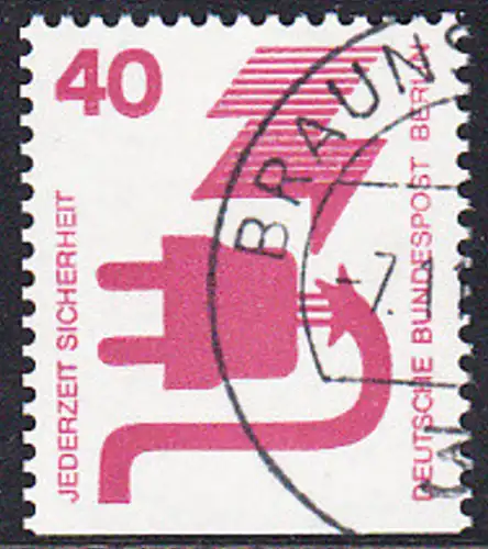 BERLIN 1971 Michel-Nummer 407D gestempelt EINZELMARKE m/ rücks.Rollennummer (D_a)