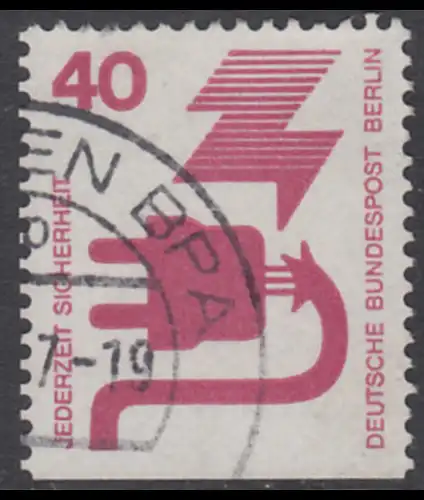 BERLIN 1971 Michel-Nummer 407D gestempelt EINZELMARKE m/ rücks.Rollennummer (D_b)