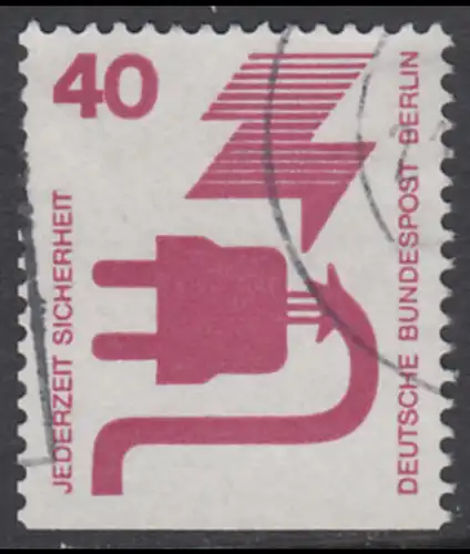 BERLIN 1971 Michel-Nummer 407D gestempelt EINZELMARKE m/ rücks.Rollennummer (D_c)