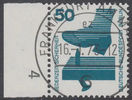 BERLIN 1971 Michel-Nummer 408 gestempelt EINZELMARKE RAND links (a)