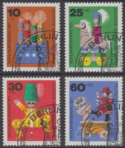 BERLIN 1971 Michel-Nummer 412-415 gestempelt SATZ(4) EINZELMARKEN (a)