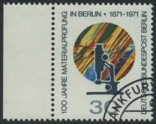 BERLIN 1971 Michel-Nummer 416 gestempelt EINZELMARKE RAND links