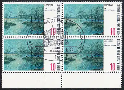 BERLIN 1972 Michel-Nummer 423 gestempelt BLOCK RÄNDER unten