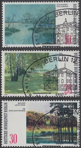 BERLIN 1972 Michel-Nummer 423-425 gestempelt SATZ(3) EINZELMARKEN (a)