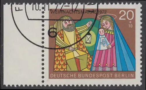 BERLIN 1972 Michel-Nummer 441 gestempelt EINZELMARKE RAND links