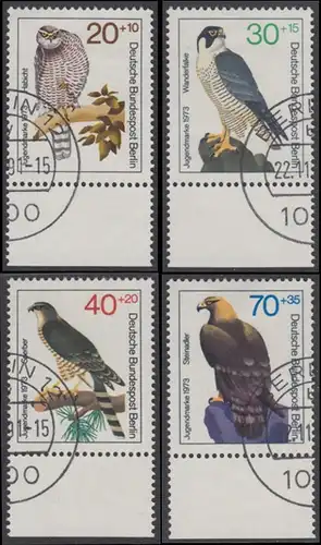 BERLIN 1973 Michel-Nummer 442-445 gestempelt SATZ(4) EINZELMARKEN RÄNDER unten (a)