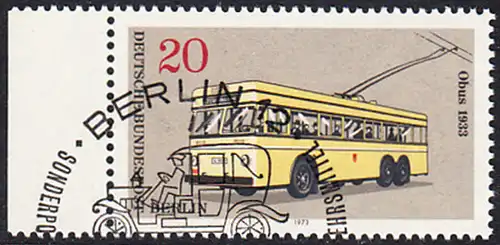 BERLIN 1973 Michel-Nummer 447 gestempelt EINZELMARKE RAND links