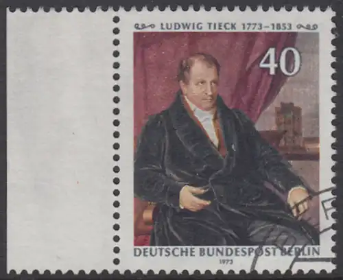 BERLIN 1973 Michel-Nummer 452 gestempelt EINZELMARKE RAND links