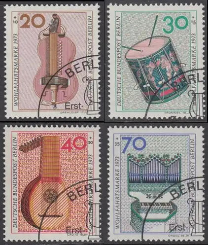 BERLIN 1973 Michel-Nummer 459-462 gestempelt SATZ(4) EINZELMARKEN (p)