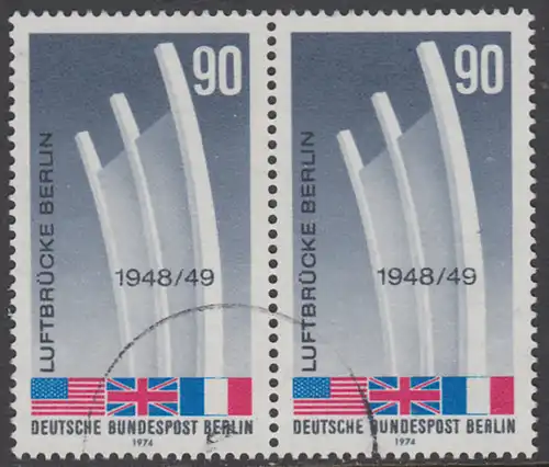 BERLIN 1974 Michel-Nummer 466 gestempelt horiz.PAAR (a)
