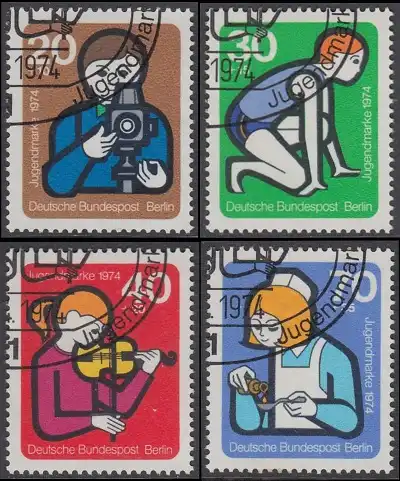BERLIN 1974 Michel-Nummer 468-471 gestempelt SATZ(4) EINZELMARKEN (b)