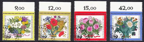 BERLIN 1974 Michel-Nummer 473-476 gestempelt SATZ(4) EINZELMARKEN RÄNDER oben (b)