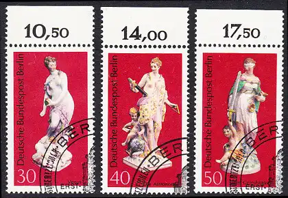 BERLIN 1974 Michel-Nummer 478-480 gestempelt SATZ(3) EINZELMARKEN RÄNDER oben (g)