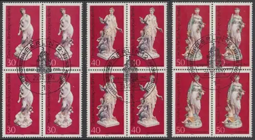 BERLIN 1974 Michel-Nummer 478-480 gestempelt SATZ(3) BLÖCKE