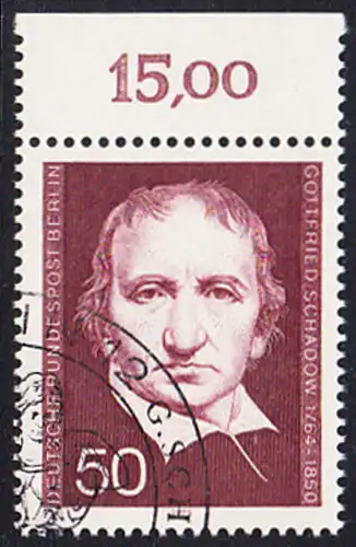 BERLIN 1975 Michel-Nummer 482 gestempelt EINZELMARKE RAND oben (e)