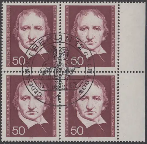 BERLIN 1975 Michel-Nummer 482 gestempelt BLOCK RÄNDER rechts
