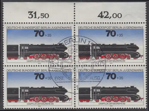 BERLIN 1975 Michel-Nummer 491 gestempelt BLOCK RÄNDER oben