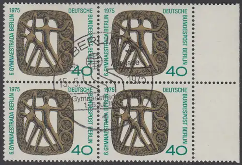 BERLIN 1975 Michel-Nummer 493 gestempelt BLOCK RÄNDER rechts (b)