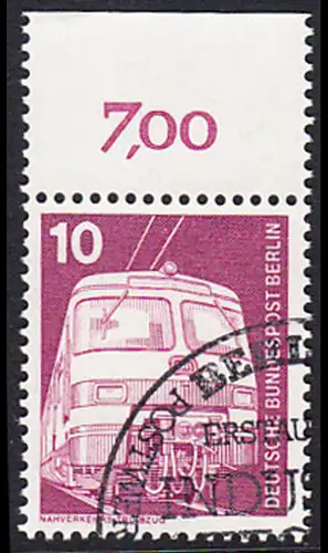 BERLIN 1975 Michel-Nummer 495 gestempelt EINZELMARKE RAND oben (a)