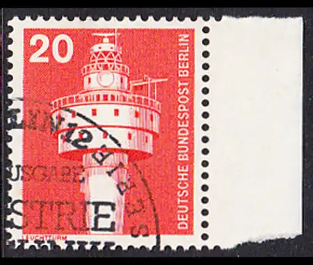 BERLIN 1975 Michel-Nummer 496 gestempelt EINZELMARKE RAND rechts (a)