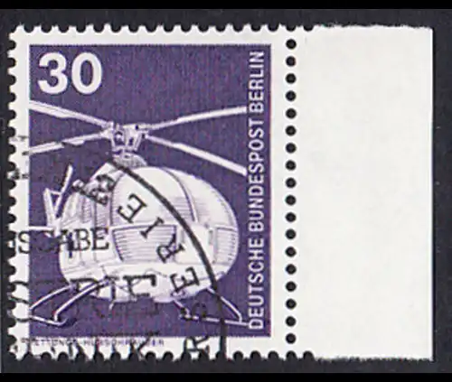 BERLIN 1975 Michel-Nummer 497 gestempelt EINZELMARKE RAND rechts (a)