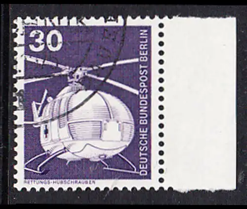 BERLIN 1975 Michel-Nummer 497 gestempelt EINZELMARKE RAND rechts (c)