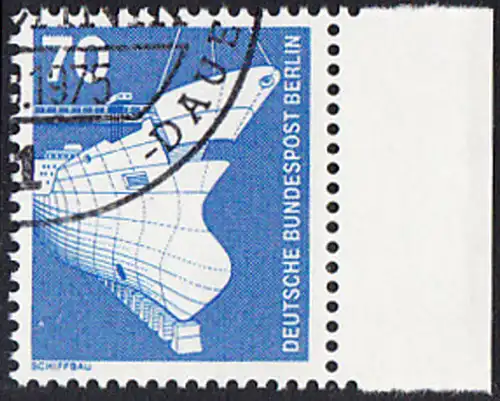 BERLIN 1975 Michel-Nummer 500 gestempelt EINZELMARKE RAND rechts (d)