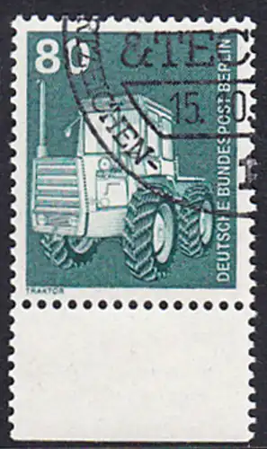 BERLIN 1975 Michel-Nummer 501 gestempelt EINZELMARKE RAND unten (a)