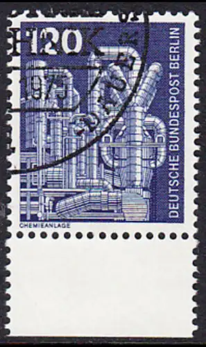 BERLIN 1975 Michel-Nummer 503 gestempelt EINZELMARKE RAND unten (b)