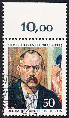 BERLIN 1975 Michel-Nummer 509 gestempelt EINZELMARKE RAND oben (c)