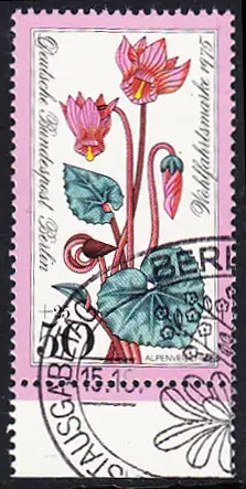 BERLIN 1975 Michel-Nummer 512 gestempelt EINZELMARKE RAND unten (b)
