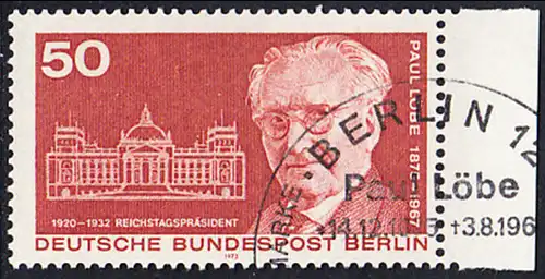 BERLIN 1975 Michel-Nummer 515 gestempelt EINZELMARKE RAND rechts (a)