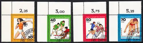 BERLIN 1976 Michel-Nummer 517-520 gestempelt SATZ(4) EINZELMARKEN ECKRÄNDER oben links (c)